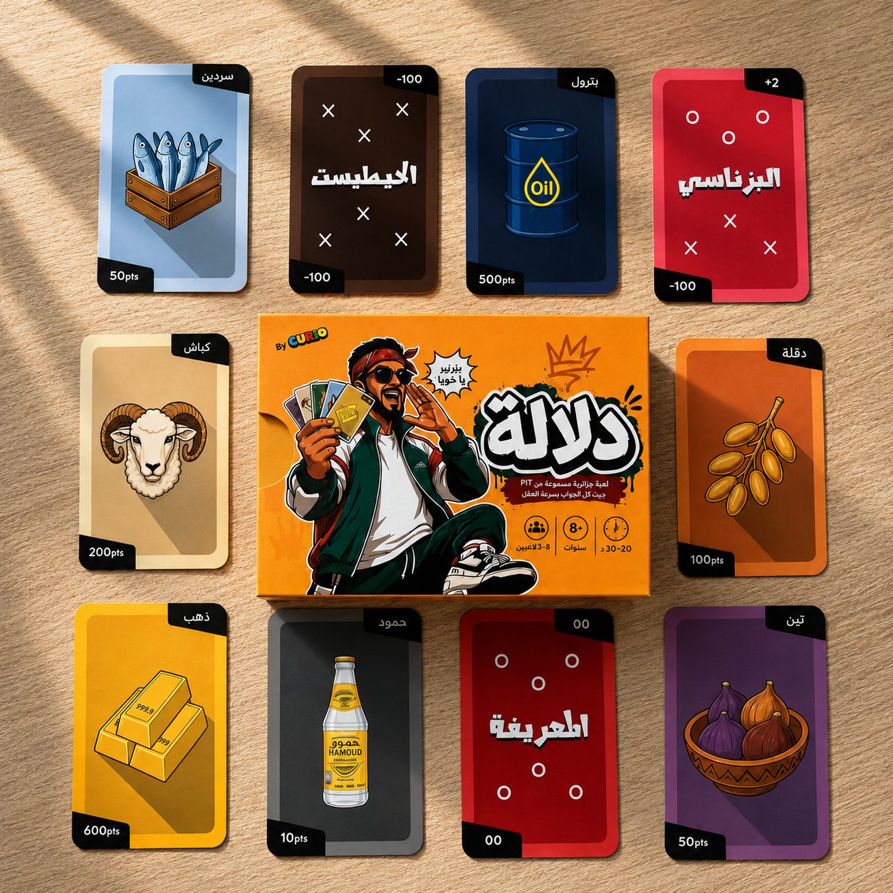 بطاقات دلالة كاملة حوالي العلبة